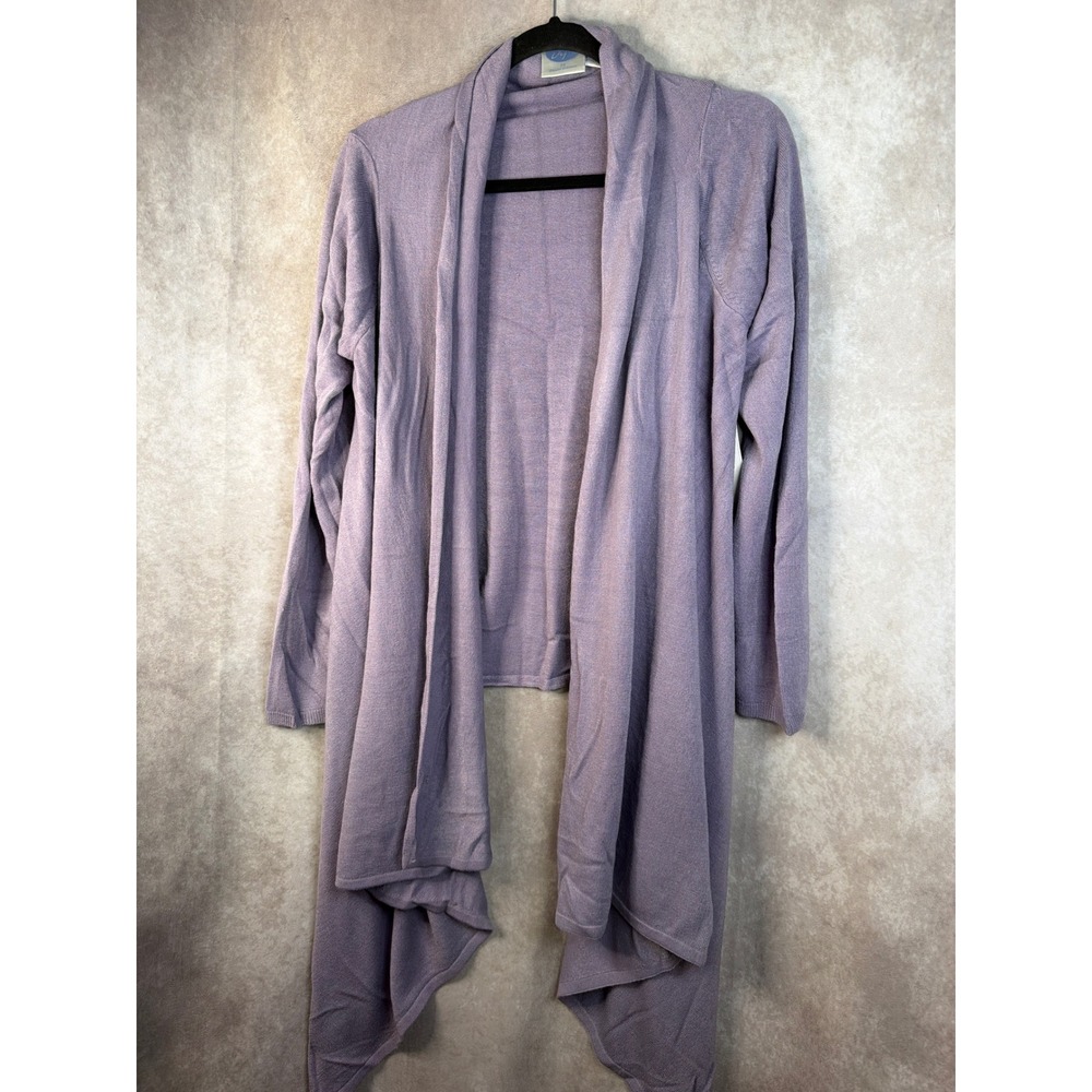 NWT DG2 by Diane Gilman Lavender Waterfall Cardigan Sweater Women's Size L - Picture 2 of 6
